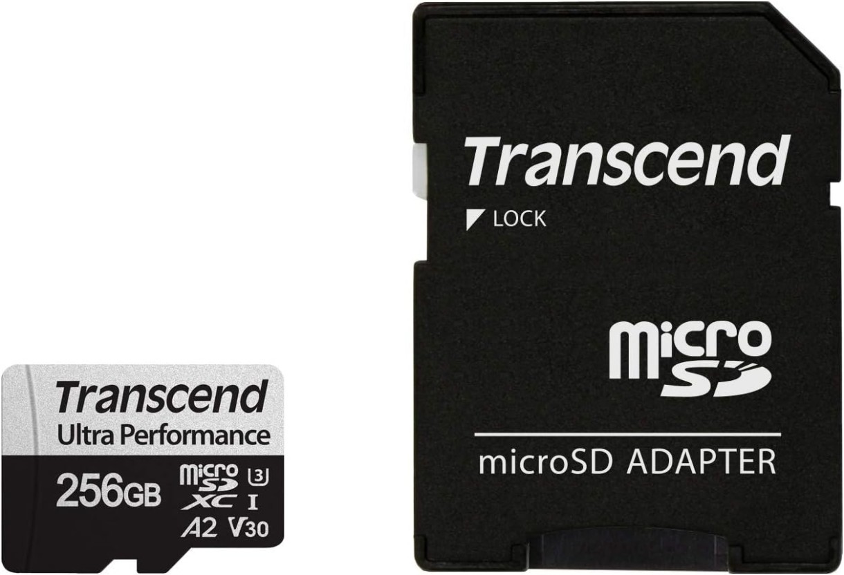 Карта памяти Transcend MicroSD 512Gb Class 10 UHS-I U3 +SD adapter (TS256GUSD340S)