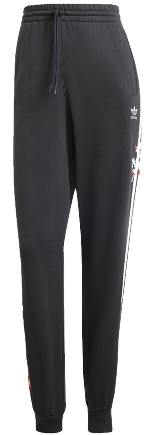 Pantaloni spotivi de dame Adidas Floral Joggers Black, s.XS