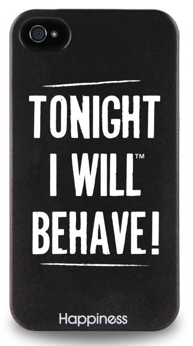 Чехол Happiness Tonight I will behave Cover for iPhone 4/4s Black