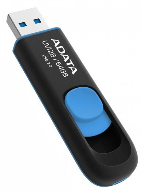 USB Flash Drive Adata UV128 64Gb Black-Blue
