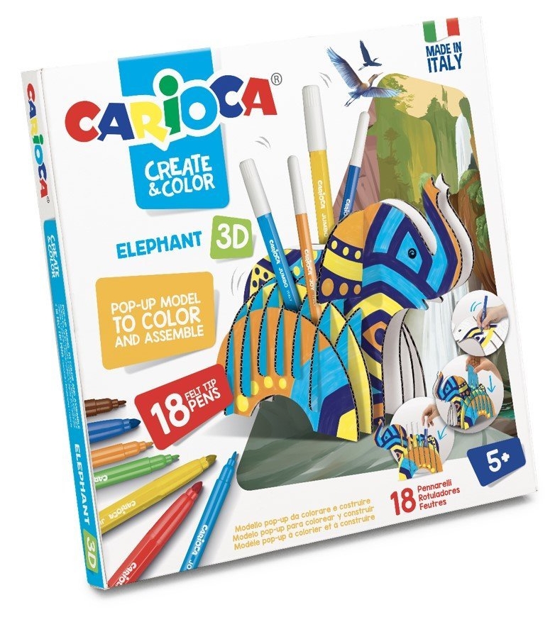 Раскраска Carioca Create&Color Elephant 3D (42902)