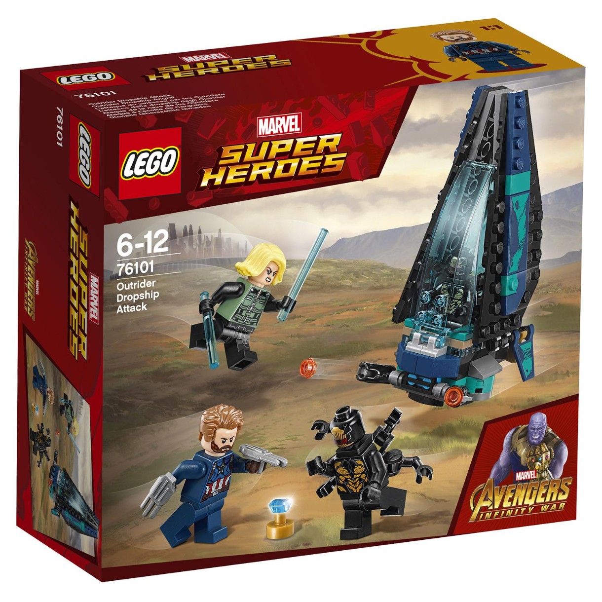 Set de construcție Lego Marvel: Outrider Dropship Attack (76101)