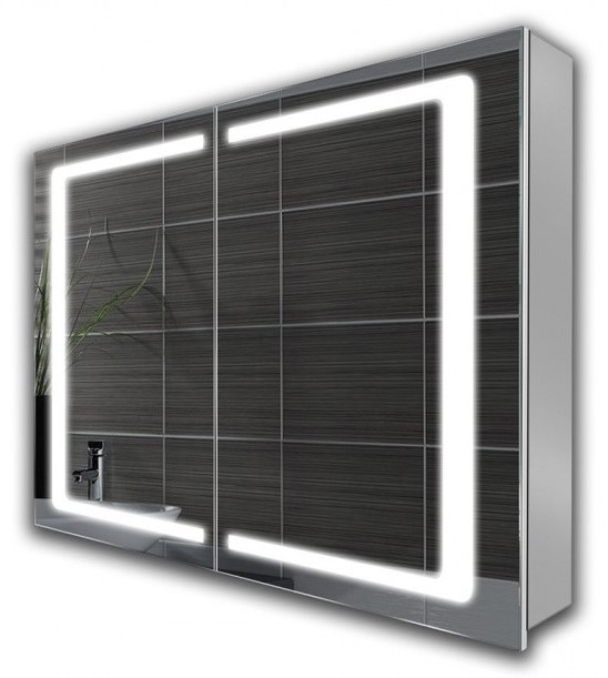 Шкаф с зеркалом J-Mirror Andrea 60x60 Glass Aluminium