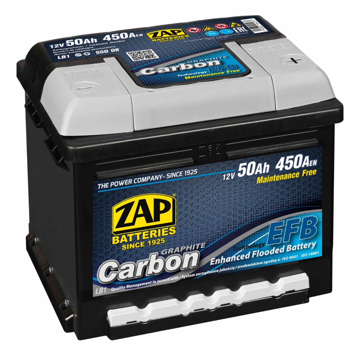 Автомобильный аккумулятор Zap Carbon EFB (550 08)