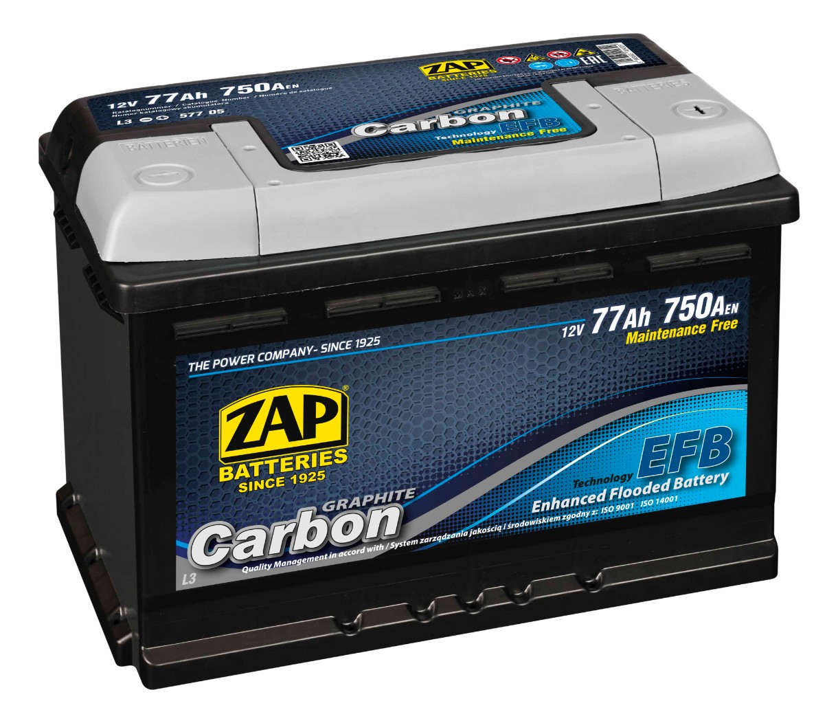 Автомобильный аккумулятор Zap Carbon EFB (577 05)