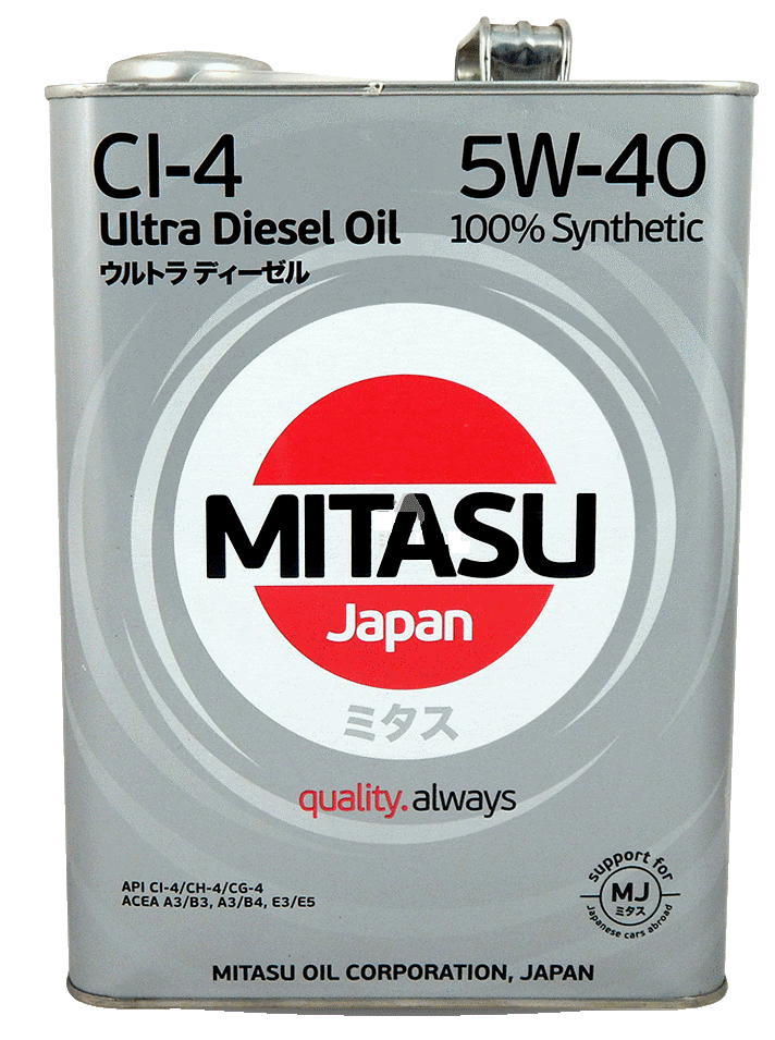 Моторное масло Mitasu Ultra Diesel CI-4 5W-40 6L