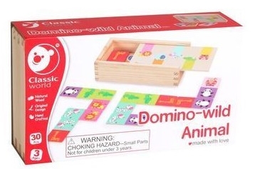 Joc educativ de masa Classic World Domino-Wild Animal (3561) 