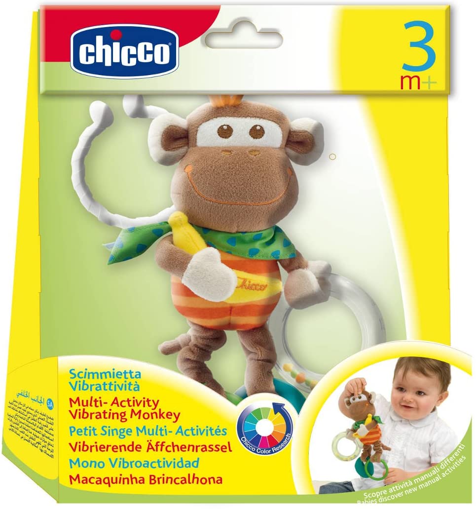 Jucărie pentru pătuturi si carucioare Chicco Monkey with Vibration "Multiactive" (00907.00)