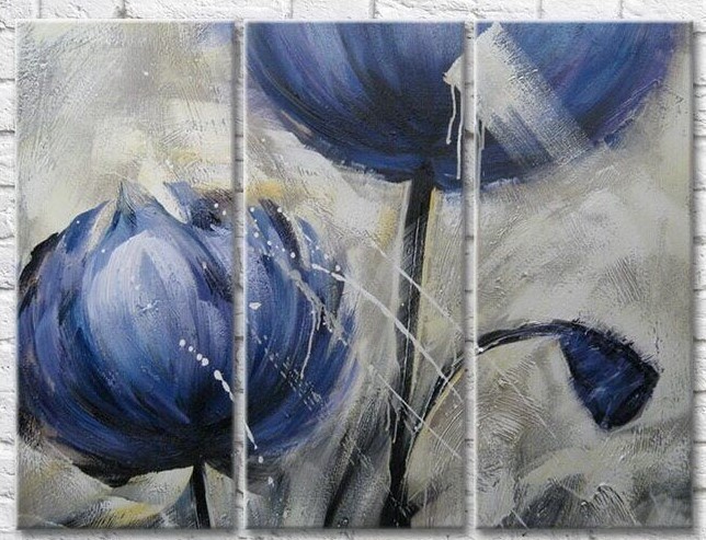 Картина Gallerix Blue poppies with oil (3448918)