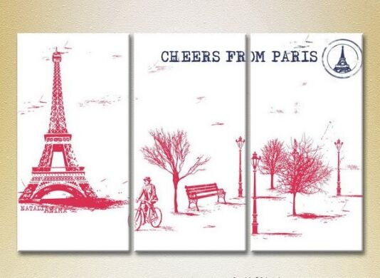 Картина Magic Color Triptych Paris graphic (2658502)