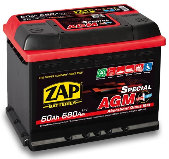 Автомобильный аккумулятор Zap AGM (560 02)