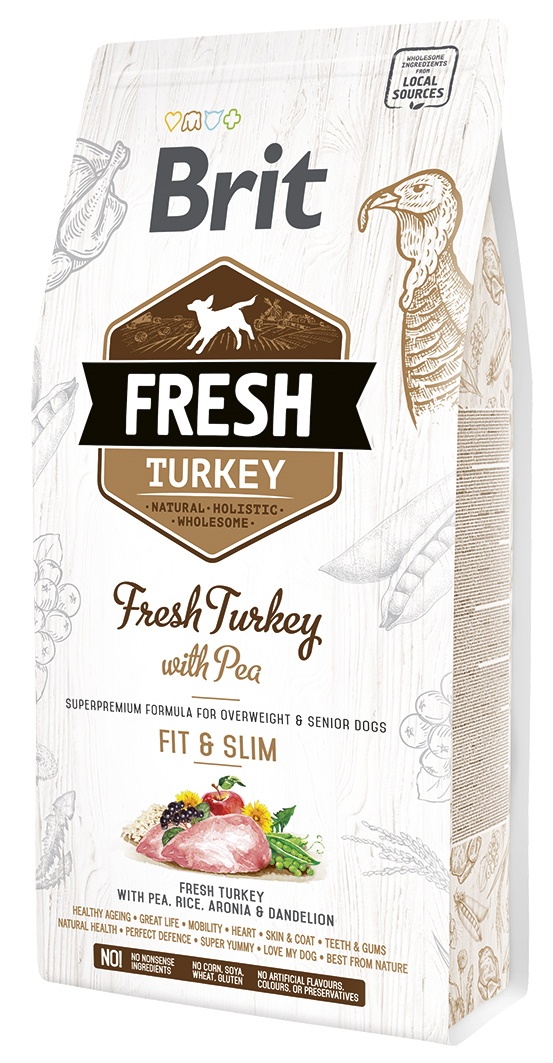 Hrană uscată pentru câini Brit Fresh Adult Turkey & Pea 12kg