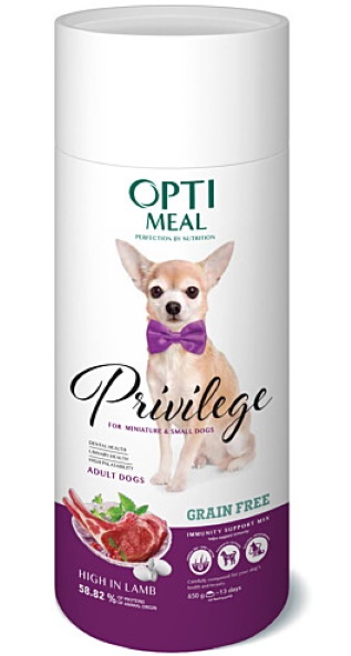 Сухой корм для собак Optimeal Privilege Adult Miniature & Small Grain Free Lamb 0.65kg