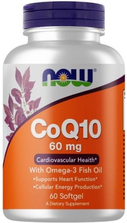 Витамины NOW CoQ10 60mg with Omega-3 60cap