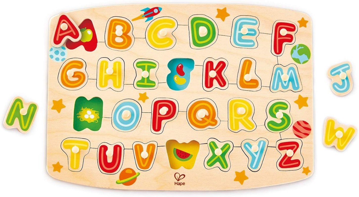 Joc educativ Hape Alphabet Peg Puzzle (E1505B)