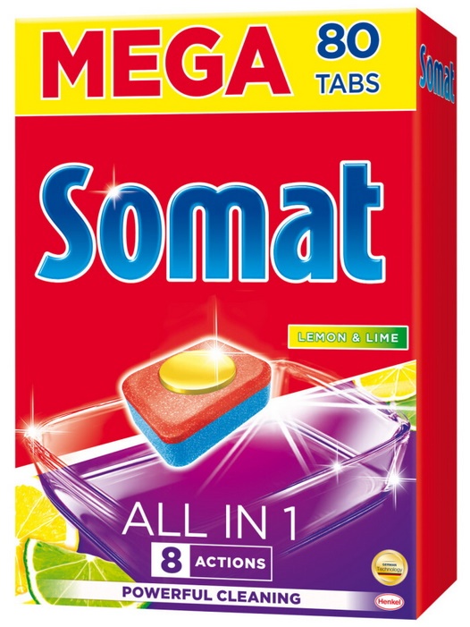 Detergent pentru mașine de spălat vase Somat All in One 8 Actions 80tabs